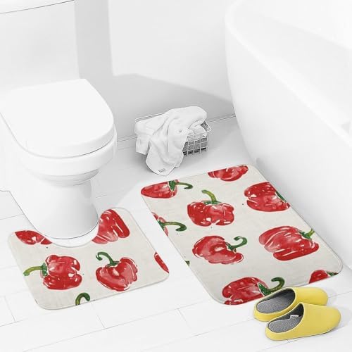 Ultra Soft 2-Piece Bathroom Rug Set with Non-Slip Mats