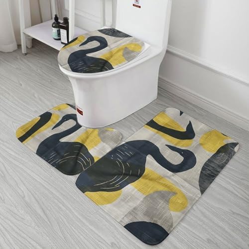 Premium 3-Piece Bathroom Rug Set with Non-Slip Backing