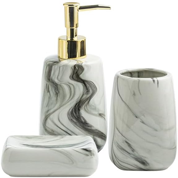 Comeon Ceramic Bathroom Accessory Set 3 Pcs Square