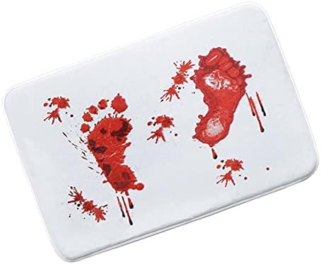 Ochine Halloween Bloody Footprint Door Mat Rug