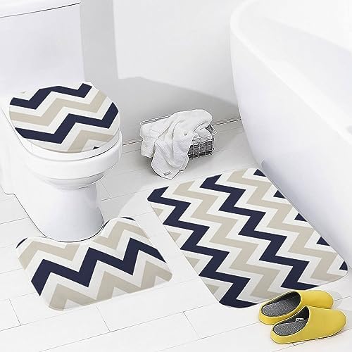 Curdesi 3 Piece Chevron Bath Mat Set