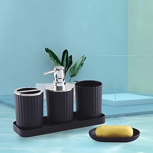 Bathroom Accessory Set of 5 - Black