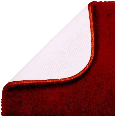3 Piece Bathroom Mats Set with Toilet Lid Cover