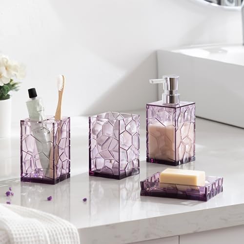 Oyydecor Acrylic 4Pcs Bathroom Accessory Set