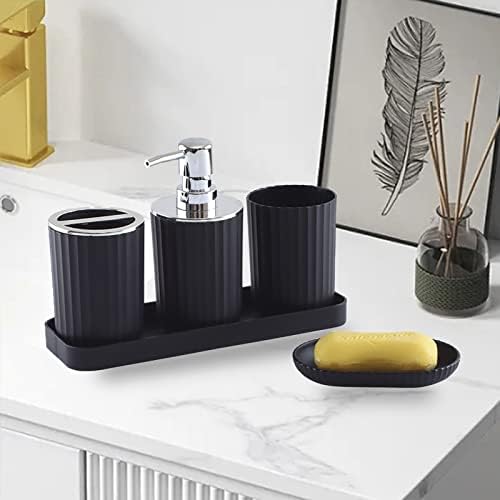 Bathroom Accessory Set of 5 - Black