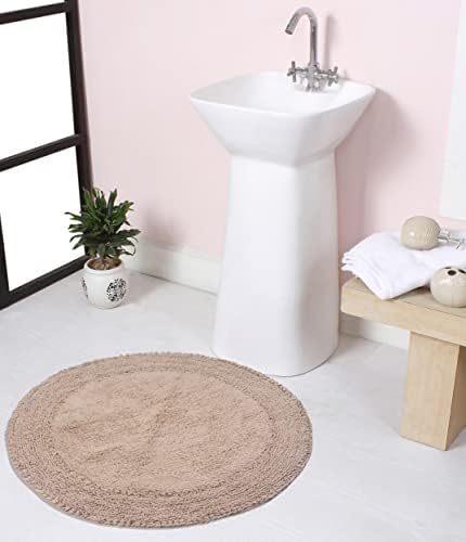 Home Weavers Double Ruffle Cotton Bath Rug Set 28 Round
