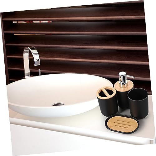 UTHCLO 4PC Bathroom Accessory Set - Soap Dispenser Cup Holder Toothbrush Holder