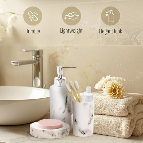 Bodico Marble Bathroom Accessory Set 3-Piece