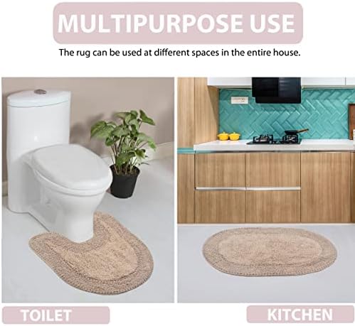 Home Weavers Double Ruffle Cotton Bath Rug Set 28 Round