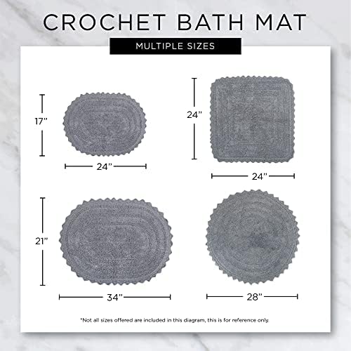 DII Crochet Round Bath Mat 275 Stone
