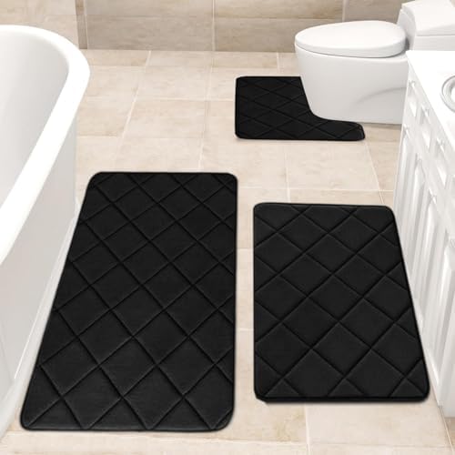 Soft Non-Slip Bath Mat Set 3 Pieces