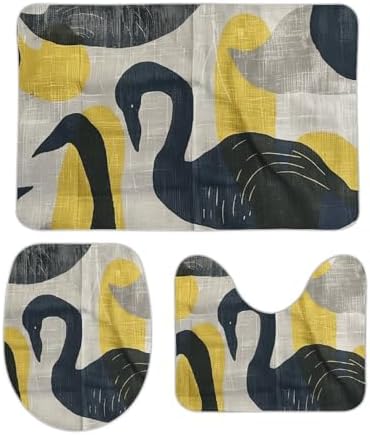 Premium 3-Piece Bathroom Rug Set with Non-Slip Backing