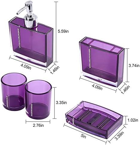 Zerodis 5pcs Acrylic Bathroom Accessories Set 1