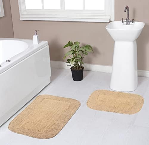 Home Weavers Radiant 100 Cotton Bath Mat Set 2 Piece SM Non Slip