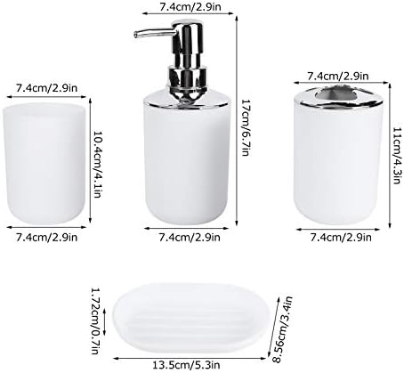 4Pcs Bathroom Accessories Set in White