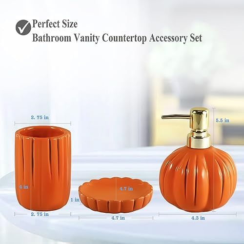 YabcY Pumpkin Bathroom Accessories Set 3PC 1