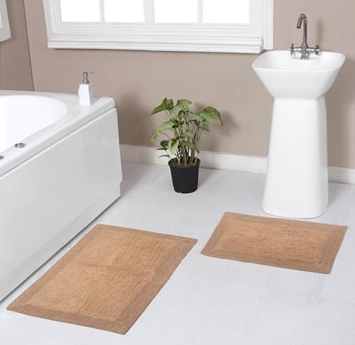 Home Weavers Luxury 100 Cotton Reversible Bath Rug Set