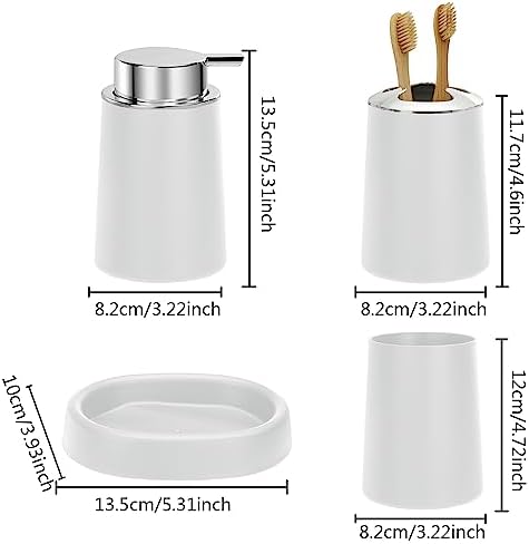 FEILANDUO 4 Pcs Bathroom Accessory Set