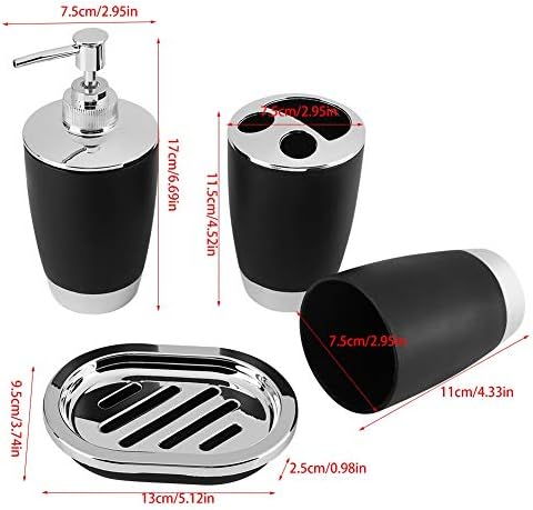 GYZOUKA 4Pcs Bathroom Accessories Set Black 1