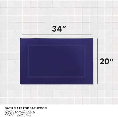 Premium Cotton Bath Mats Set 2 Pack Plum