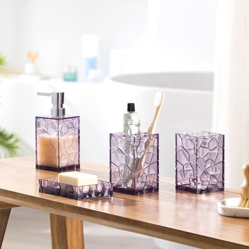 Oyydecor Acrylic 4Pcs Bathroom Accessory Set