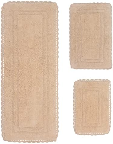 Home Weavers Reversible Cotton Bath Mat Set 3 Piece