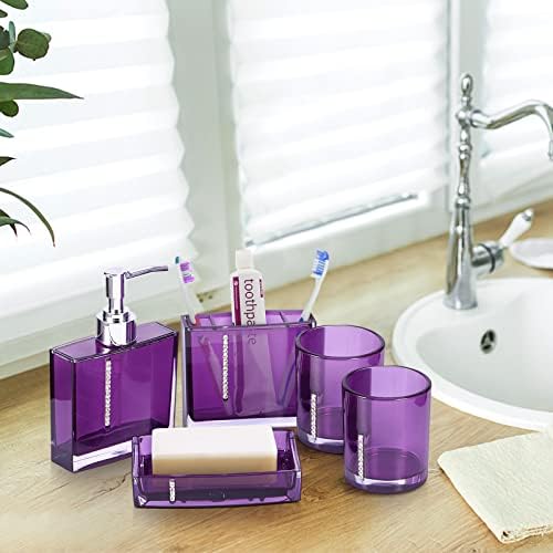 Zerodis 5pcs Acrylic Bathroom Accessories Set 1
