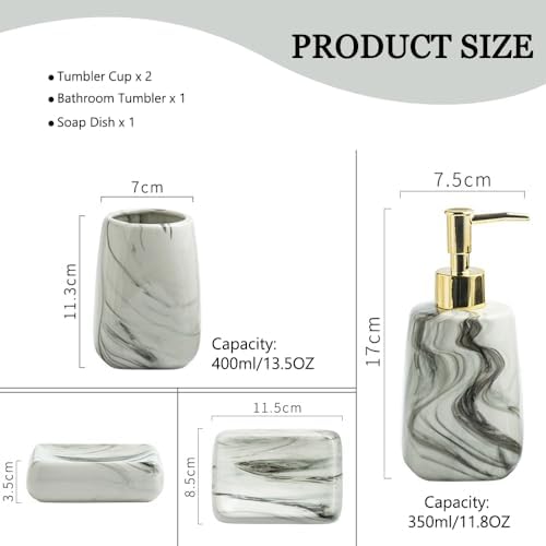 Comeon Ceramic Bathroom Accessory Set 3 Pcs Square