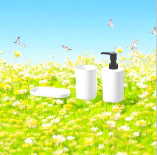 Modern Bathroom Accessories Set 3-Piece White 1