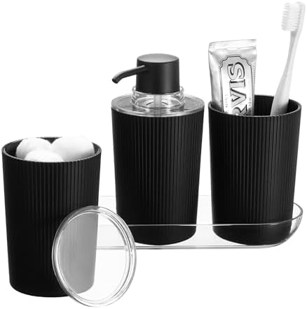 iDesign 4-Piece Bath Accessories Set with Tray