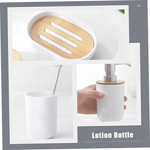 VOSAREA Bamboo Plastic Bathroom Storage Set of 4 1