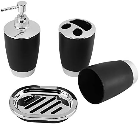 GYZOUKA 4Pcs Bathroom Accessories Set Black 1