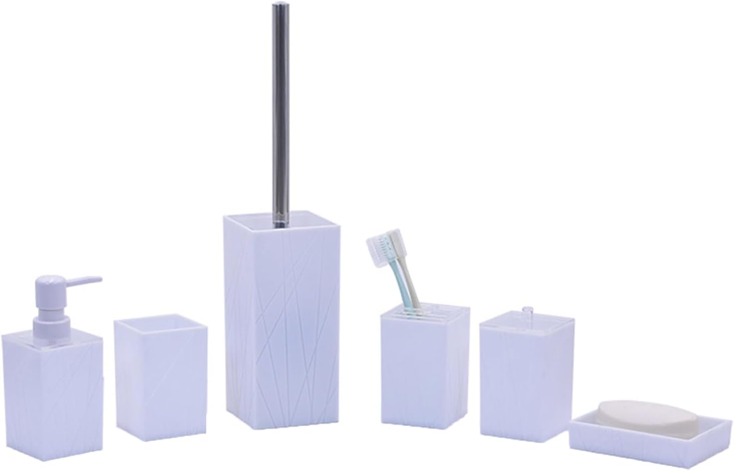 Clear Acrylic Bathroom Accessories Set 6-Piece