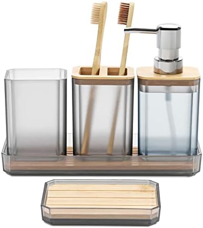 FEILANDUO 5 Pcs Bathroom Accessory Set Grey
