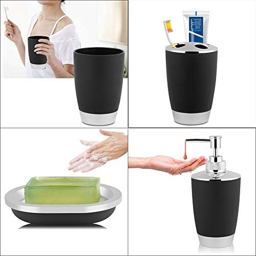 Gavigain 4-Piece Bathroom Accessories Set - Toothbrush Holder Cup Soap Dish Dispenser