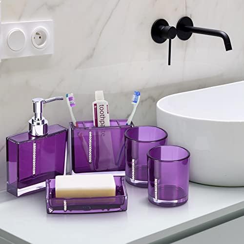 Zerodis 5pcs Acrylic Bathroom Accessories Set 1