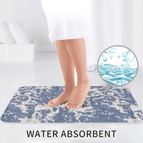 French Linen Mottled Print 3-Piece Bathroom Rug Set