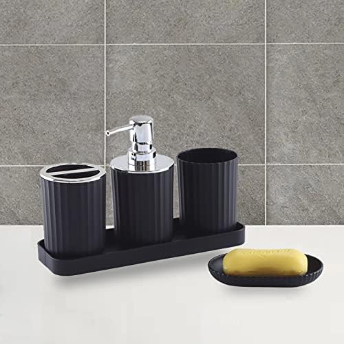 Bathroom Accessory Set of 5 - Black