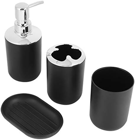 Tomotato 4 Pc Matte Black Bathroom Accessories Set 1