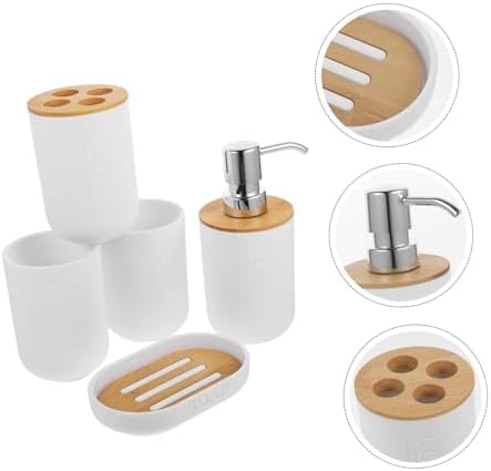 Cabilock Bathroom Cup Set 5pc Maroon