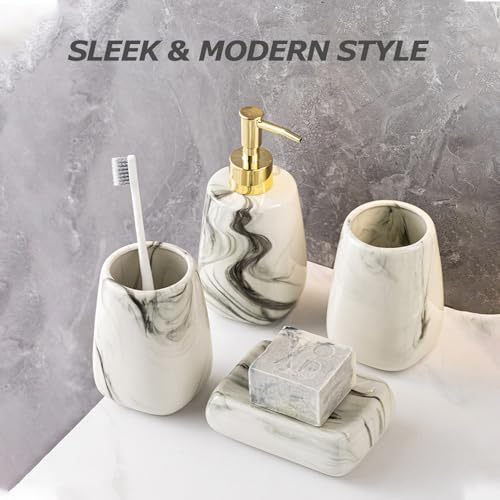 Tmore Ceramic Bathroom Accessory Set 4 Pcs Modern Design