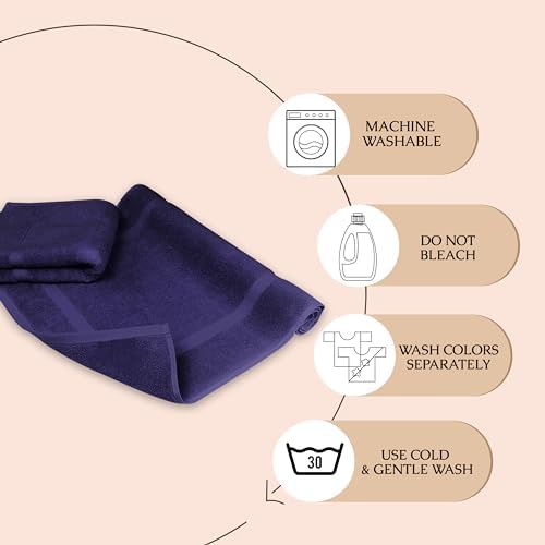 Premium Cotton Bath Mats Set 2 Pack Plum