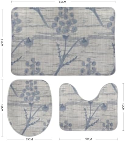 ZHONGJI 3-Piece Bath Rug Set Coral Velvet Non-Slip