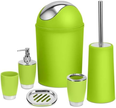 6 Piece Bathroom Accessories Set with Silver Finish