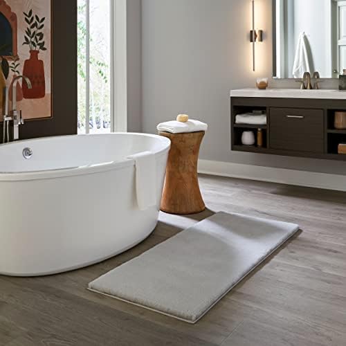 Home-Complete Faux Fur Bath Mat - Silver