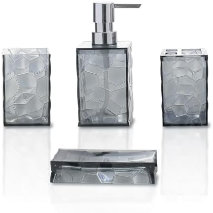 Liuonnam 4-Piece Bathroom Accessories Set Gray