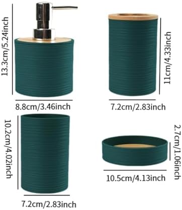 4Pcs Bathroom Accessories Set in Dark Green