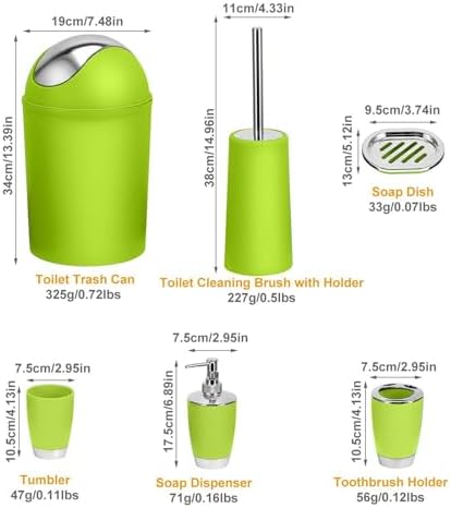 6 Piece Bathroom Accessories Set with Silver Finish