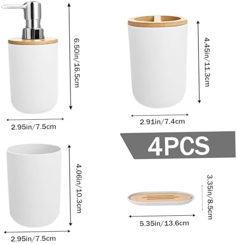4PCS Bathroom Bin and Toilet Brush Set