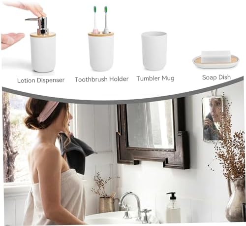 Wedhapy Bathroom Bin Toilet Brush Set 4PCS